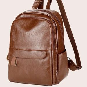 Faux leather backpack